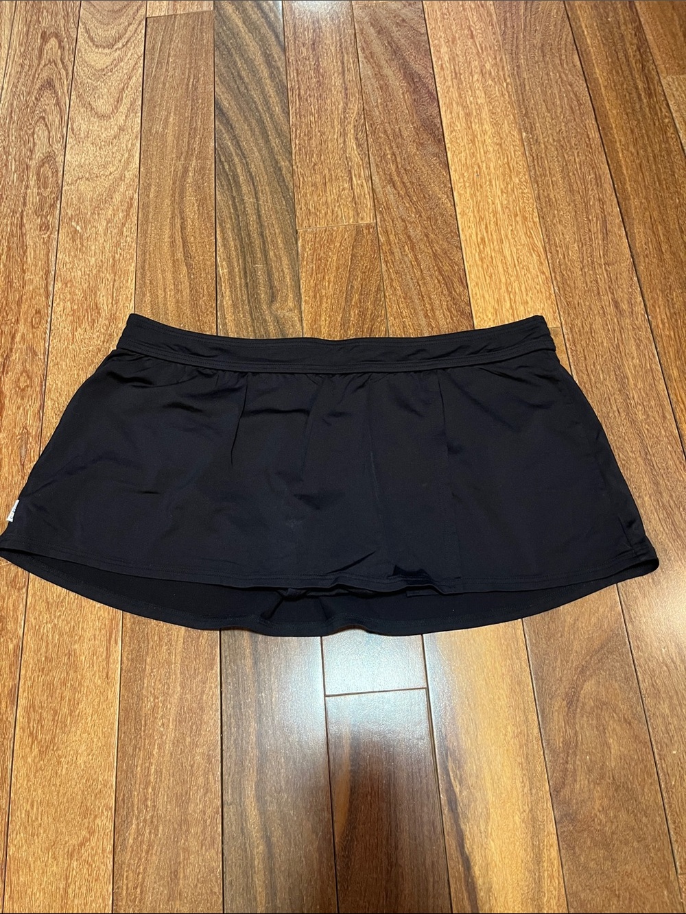 Black Women's Swim Skort with Built-In Shorts